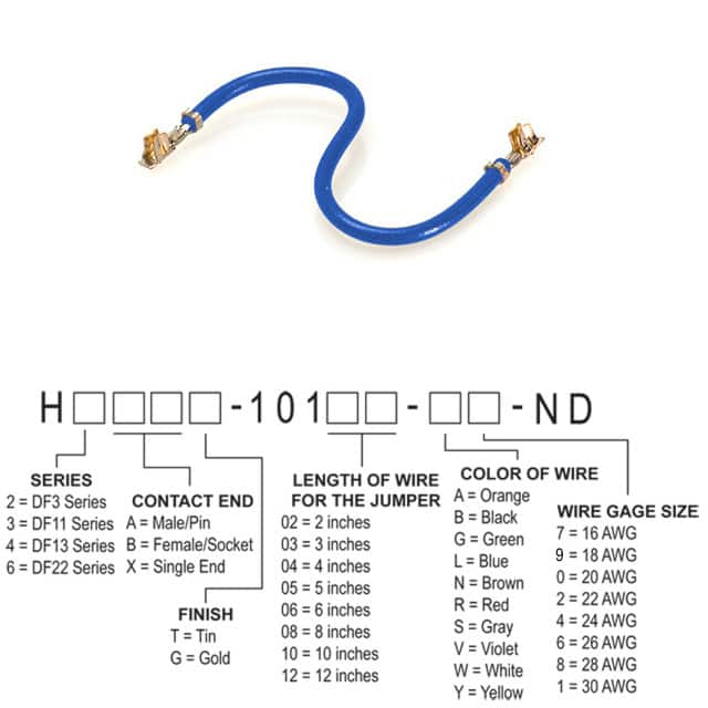 Jumper Wires, Pre-Crimped Leads>H3BBT-10103-L4