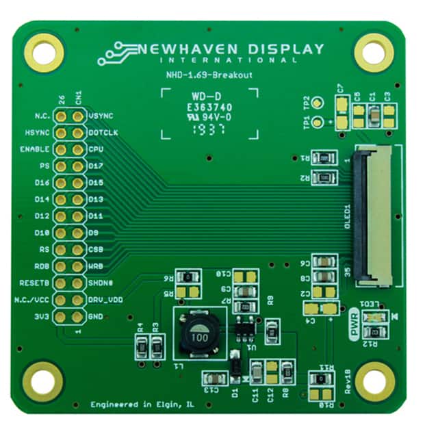 image of Evaluation and Demonstration Boards and Kits>NHD-1.69-BREAKOUT 